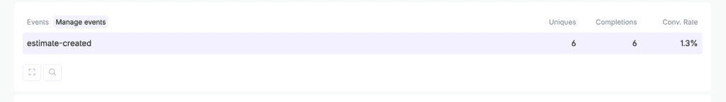 Event management interface screenshot