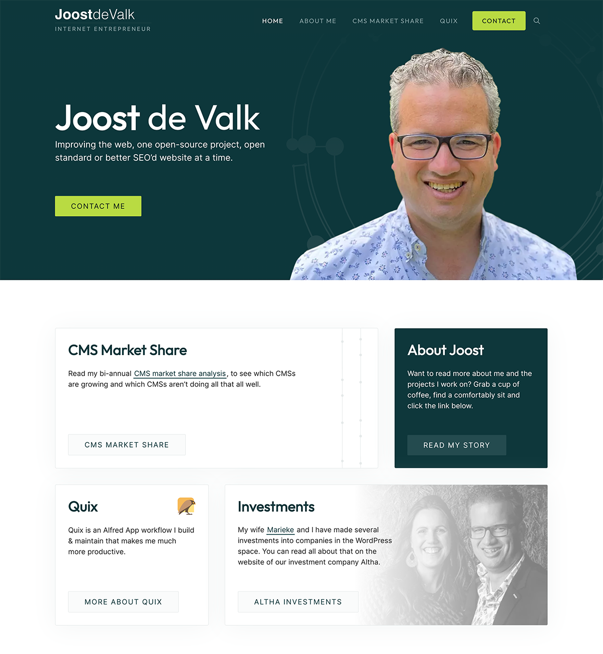 A screenshot of Joost's website after the design refresh.