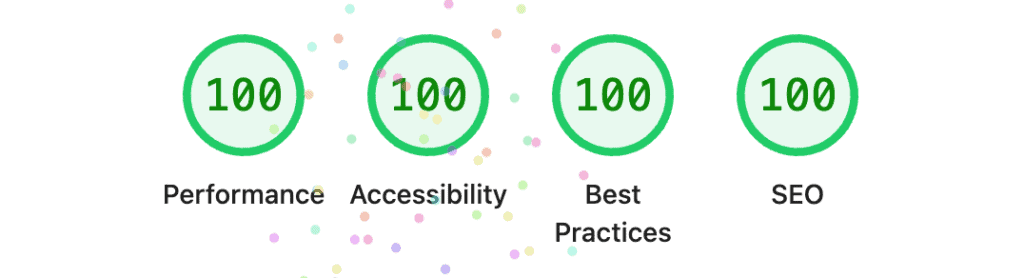 Performance, Accessibility, Best Practices, SEO scores