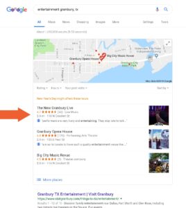 Granbury Live Google My Business Listing