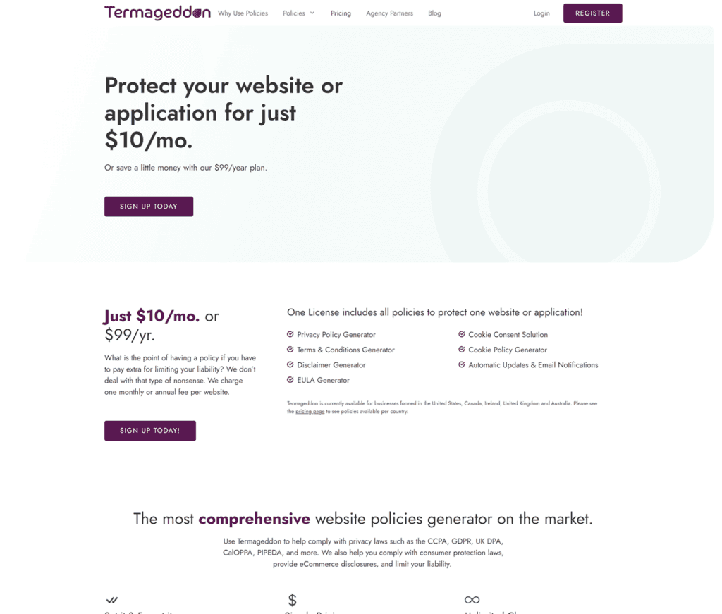 New pricing page