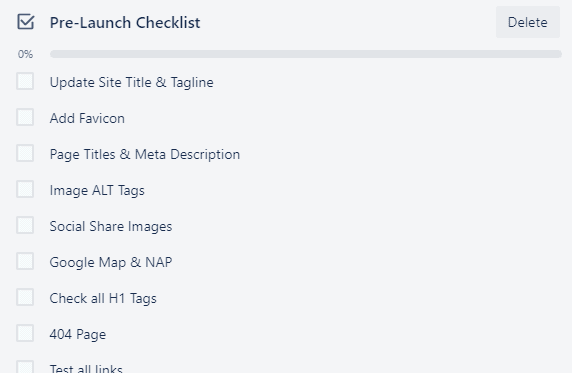 pre launch checklist