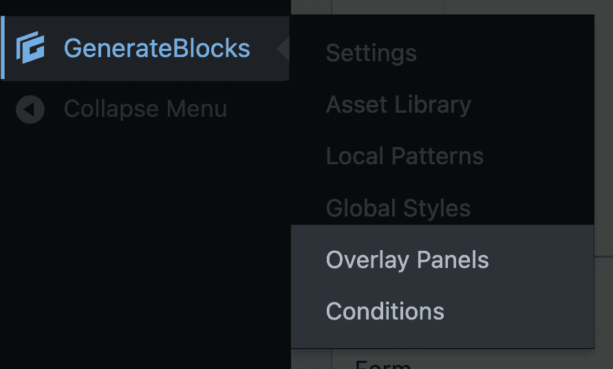 GenerateBlocks - Overlay Panels and Conditons