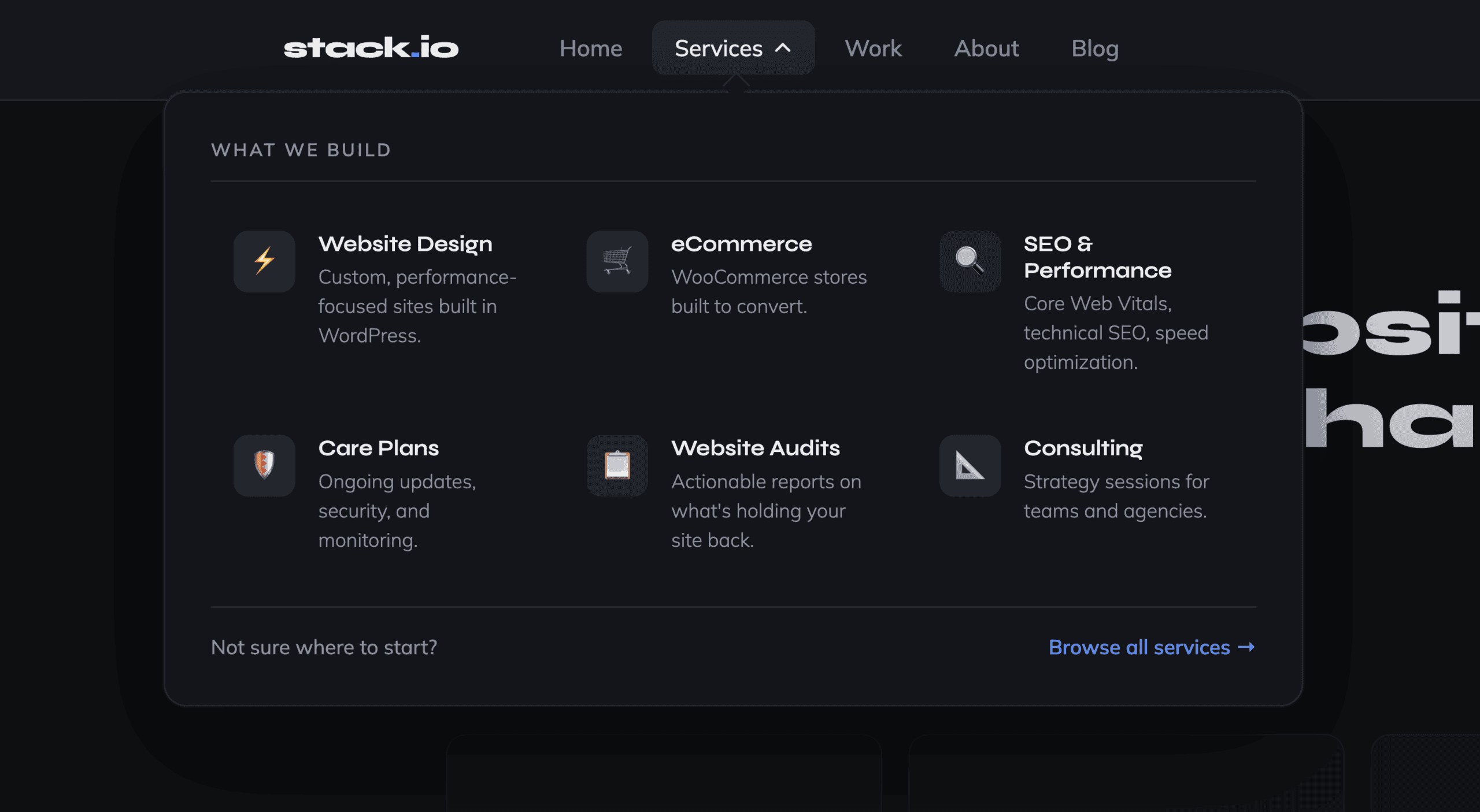 Services offered by stack.io